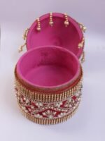 Beads Red Lace small wooden sindoor-box - Image 3