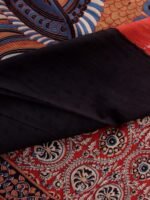 Bagru Block-Printed Red Cotton Sari - Image 3