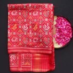 Red Hathi-Popat Semi-double Patola silk Dupatta