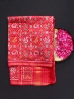 Red Hathi-Popat Semi-double Patola silk Dupatta