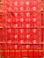 Red-Orange pure silk Patola Dupatta - Image 2