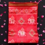 Red-Orange pure silk Patola Dupatta