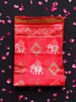 Red-Orange pure silk Patola Dupatta