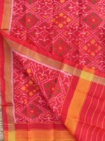 Orange-Red pure silk Patola dupatta - Image 3