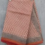 Red and Beige Bagru Kota cotton Saree