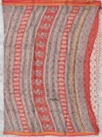 Red and Beige Bagru Kota cotton Saree - Image 2