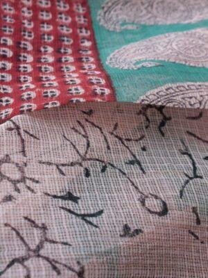 Red-and-Green-Hand-printed-Kota-cotton-saree