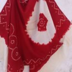 Red and Ivory Bandhej Woolen Shawl