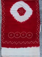 Red and Ivory Bandhej Woolen Shawl - Image 2