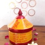 Red and Yellow Big wooden Sindoor-Box