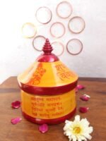 Red and Yellow Big wooden Sindoor-Box