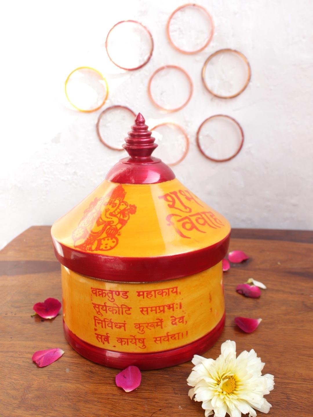 Red-and-Yellow-Big-wooden-sindoor-box.jpg Red and Yellow Big wooden Sindoor-Box - Image 1