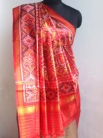 Red and Yellow Semi-double Patola Silk Dupatta - Image 2