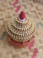 Red and Golden Medium Wooden Sindhora - Image 2