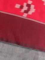 Red and Gray mercerized cotton Ikkat dupatta - Image 3