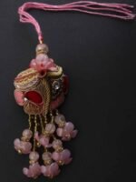 Red and Pink Zariwork Lumba Bhabhi Rakhi - Image 2