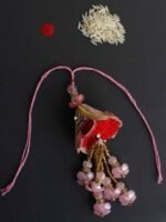 Red and Pink Zariwork Lumba Bhabhi Rakhi