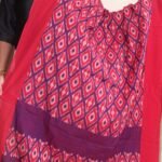 Purple and red mercerized cotton Ikat Dupatta