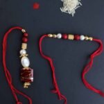 Red and White Bhaiya-Bhabhi Rakhi Pair