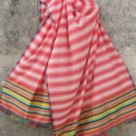 Red and white pure cotton Bhujodi dupatta