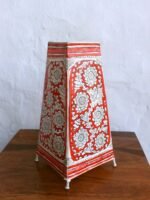 Red and White Long Tholu Bommalata Lamp - Image 2