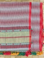 Red and White Stripes, Bhujodi cotton Dupatta - Image 2