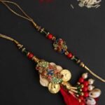 Red and Green Peacock Bhaiya-Bhabhi Rakhi