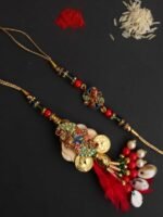 Red and Green Peacock Bhaiya-Bhabhi Rakhi