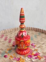 Red-Base, Long Wooden Sindoor-Box