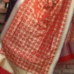 Red figurine Art-Silk Banarasi Duppata
