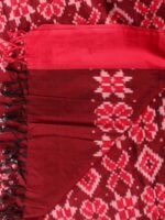 Red mercerized cotton ikkat Dupatta - Image 2