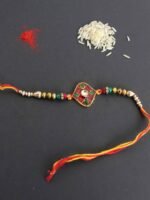 Red, Green Meenakari Rakhi