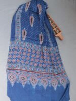 Red Leaves on Indigo modal silk Ajrakh stole