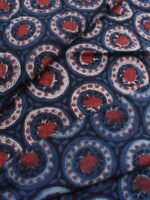 Indigo Dabu-Bagru Block-Printed Cotton Fabric - Image 3