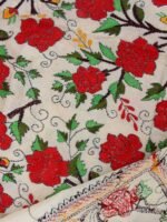 Red Roses nakshi Kantha Tussar Silk Dupatta - Image 3