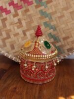 Red Sequins lace small-medium wooden Sindoor-box