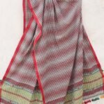 Red and White Stripes, Bhujodi cotton Dupatta
