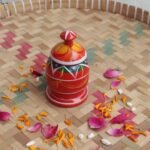 Wooden handpainted Kumkum-dibiya