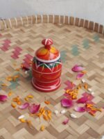 Wooden handpainted Kumkum-dibiya