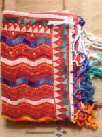 Red zig zag Fulkari dupatta - Image 2