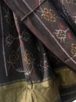 Reddish-Black Patan Patola Woolen Shawl - Image 2