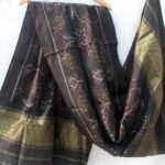 Reddish-Black Patan Patola Woolen Shawl
