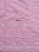 Rose-Pink cotton Chikankari dress-material - Image 5