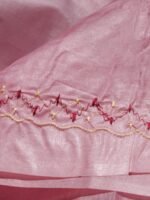 Rose Pink Pure silk Kurta fabric for men - Image 4