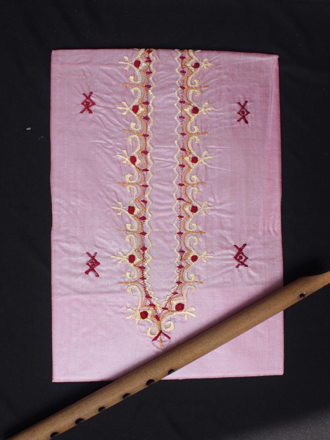 Rose-Pink-mens-silk-kurta-fabric.jpg Rose Pink Pure silk Kurta fabric for men - Image 1