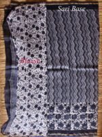 Block-printed, Dabu-Indigo Chanderi Sari - Image 2