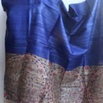 Royal Blue Madhubani Tussar Kurta-dupatta set