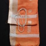 Rust-Orange zari Linen Saree