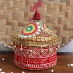 Saubhagyavati Bhav medium wooden Sindur-Box