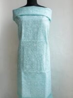 Sea-Blue cotton Chikankari Ladies Kurta Fabric
